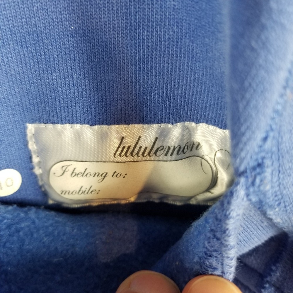Lululemon Scuba Full Zip Hoodie Cobalt Blue Size 10 Fleece Sweatshirt Jacket - Picture 3 of 7